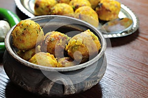 Spicy Indian vegan Moong Daal Balls