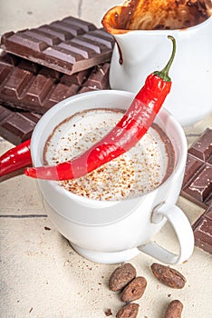 Spicy Mexican chili hot chocolate