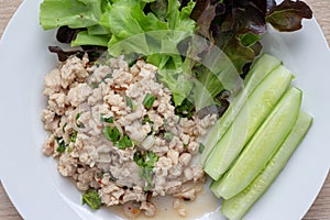 Spicy Minced Pork Salad.clean food