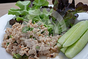 Spicy Minced Pork Salad.clean food