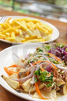 Spicy mushroom salad thai style photo