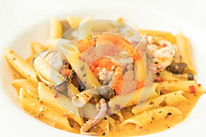 spicy penne seafood