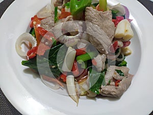 Spicy pork salad thaifood