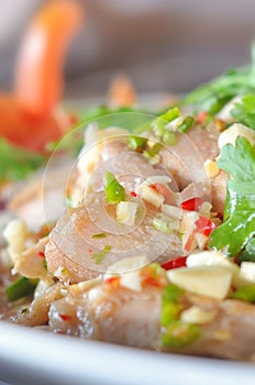 Spicy pork thai salad