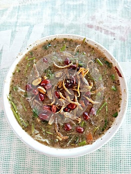 spicy porridge, typical food of sambas, kalbar photo