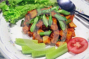 Spicy potato balado traditional indonesian menu