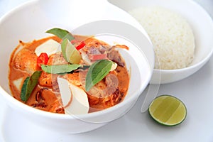 Spicy red fish curry