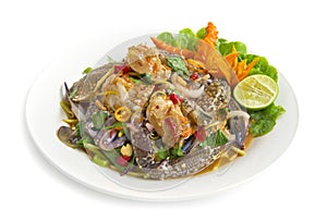 Spicy salad with blue crab Thai spicy food appetizer Thailand food