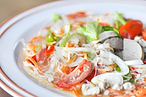 Spicy salad or Thai salad,