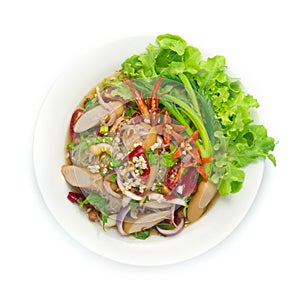 Spicy Salad Vermicelli Noodles with Pork Saucesage