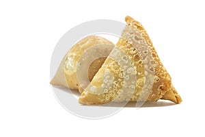 spicy Samosa and singara isolated on white background