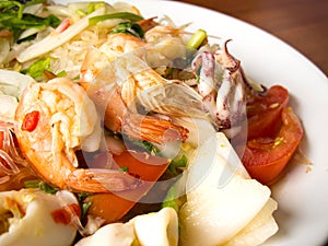 Spicy seafood salad