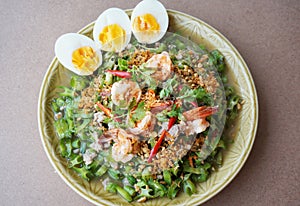 Spicy Shrimp and betel nuts salad