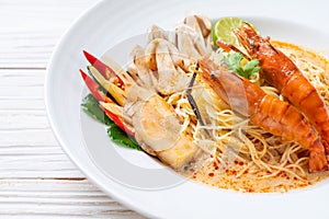 spicy shrimps spaghetti pasta (Tom Yum Goong)