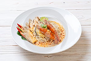 spicy shrimps spaghetti pasta (Tom Yum Goong