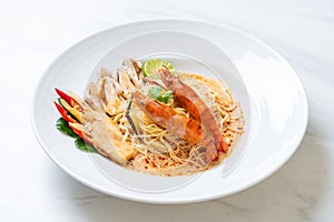 spicy shrimps spaghetti pasta (Tom Yum Goong