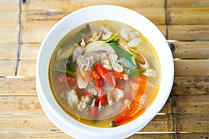 Spicy and sour soup with pork bone