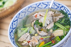 Spicy and sour soup with pork bone