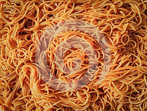 Spicy spaghetti bolognese healthy food of tradisional italian cuisine