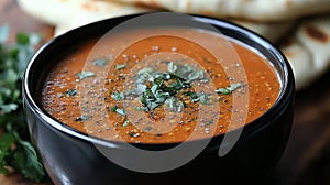 Spicy Tomato Soup with Naan Bread