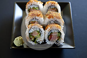 Spicy tuna roll sushi