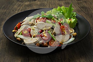 Spicy Vietnamese Pork Sausage Salad with Vegetables GoodTasty Appetizer Healthyfood or diet