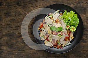 Spicy Vietnamese Pork Sausage Salad with Vegetables GoodTasty Appetizer Healthyfood or diet