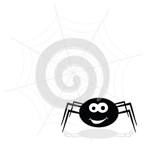 Spider funny and web vector illustration