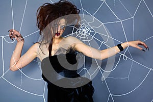 Spider girl and web