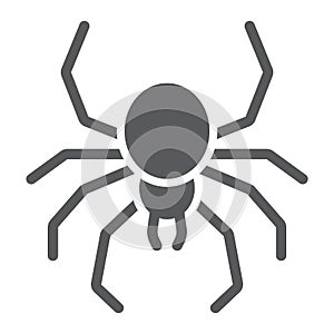 Spider glyph icon, spooky and animal, arachnid sign, vector graphics, a solid pattern on a white background.