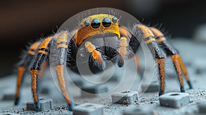 Spider on a Gray Surface