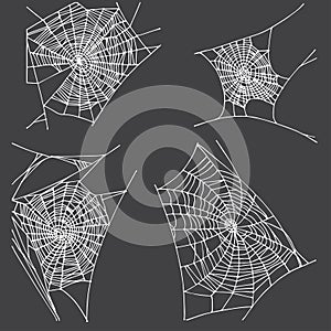 Spider hand drawn net set.