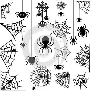 Spider icon vector set. halloween illustration sign collection. web symbol cobweb logo.