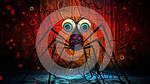 Spider abstract art brut animal character