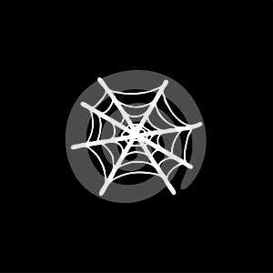 Spider Net Icon On Black Background. Black Flat Style Vector Illustration