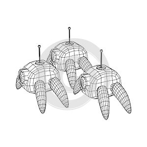 Spider robot with radar antenna. Nanobot, nanotechnology medical concept