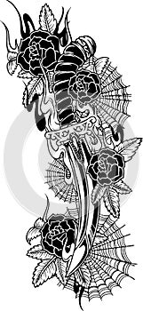 spider roses tribal tatto style ink download