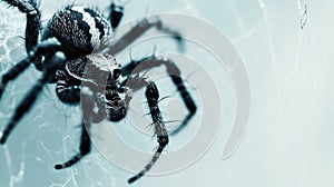 a spider is sitting on a web in the middle of the web