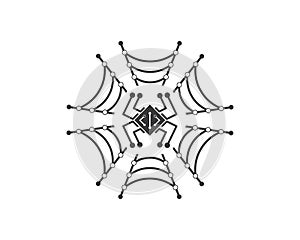 spider technology logo vector icon illustration