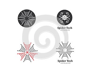 spider technology logo vector icon illustration