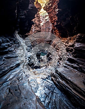 Spider Walk passage leading to Kermits Pool in Hancock Gorge, Western Australia