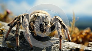 A spider on a wall. Generative AI.