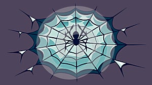 A spider web breaking apart representing the stoic release from attachments and desires.. Vector illustration. photo