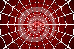 Spider web. Cobweb on Red background. Vector illustration