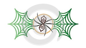 Spider Web Corner Decoration, vector design Generative AI