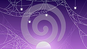 Spider Web On Dark Background Halloween Design Elements Spooky Scary Horror Decor Vector