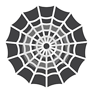 Spider web glyph icon, halloween and scary