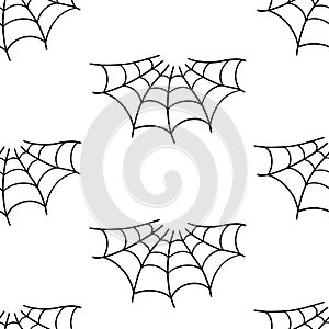 Spider Web Halloween Trap. Cobweb Seamless Pattern