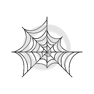 Spider web. Halloween hand drawn cobweb
