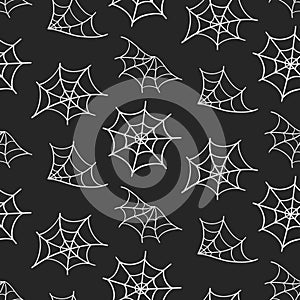 Spider Web Halloween Trap. Cobweb Seamless Pattern